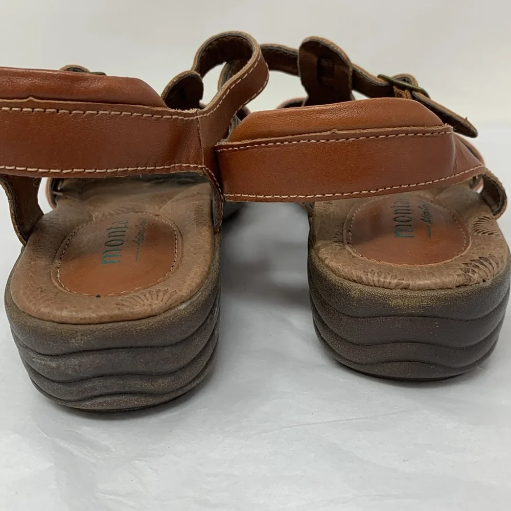 Montana Artisan Leather Comfort Sandals size 9 Brown T Strap Fisherman Style